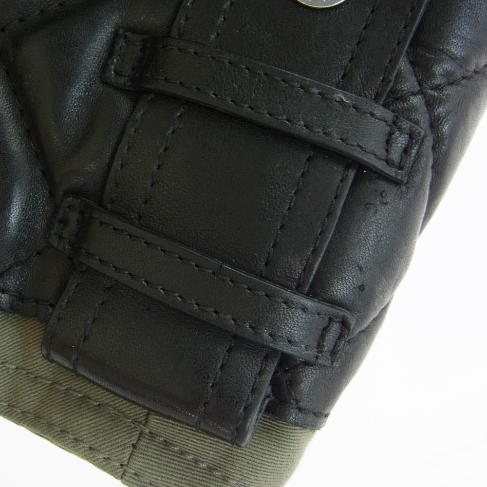 NEIL BARRETT ニールバレット BPE161 レザー ダブル ライダース ベスト ブラック系 カーキ系 XS【中古】