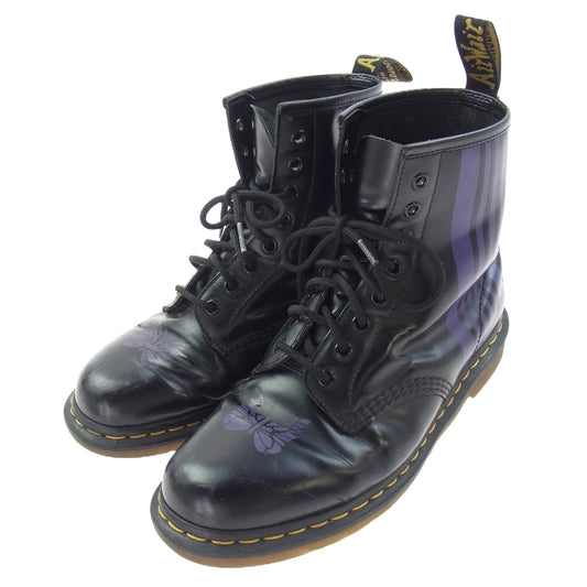 Needles ニードルス 1460 × DR.MARTENS ドクターマーチン STRIPE 8 EYE BOOT ストライプ 8ホール ブーツ ブラック系 42【中古】