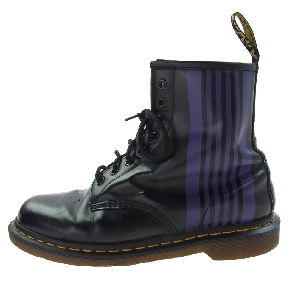 Needles ニードルス 1460 × DR.MARTENS ドクターマーチン STRIPE 8 EYE BOOT ストライプ 8ホール ブーツ ブラック系 42【中古】