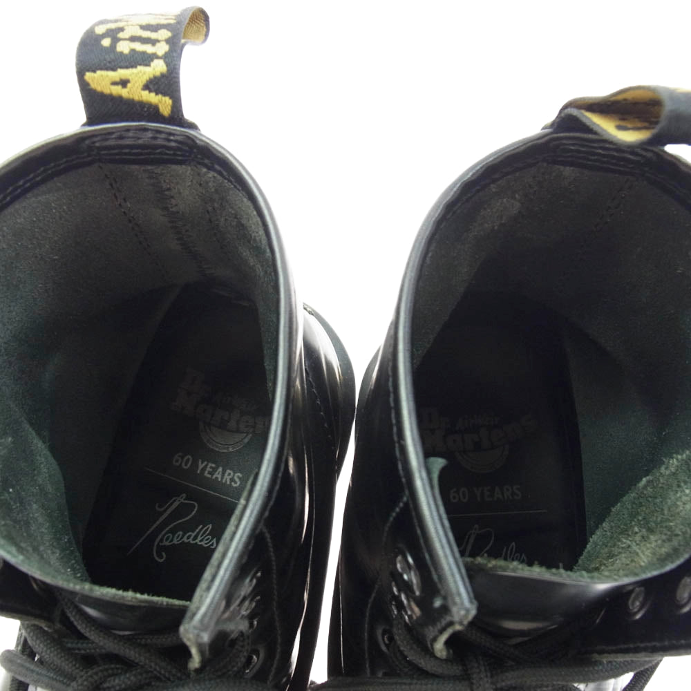Needles ニードルス 1460 × DR.MARTENS ドクターマーチン STRIPE 8 EYE BOOT ストライプ 8ホール ブーツ ブラック系 42【中古】
