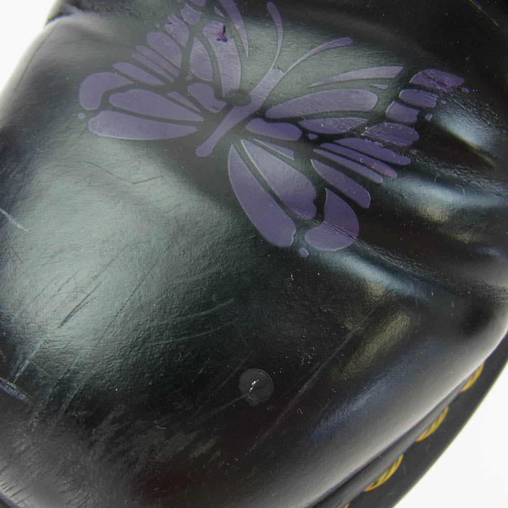 Needles ニードルス 1460 × DR.MARTENS ドクターマーチン STRIPE 8 EYE BOOT ストライプ 8ホール ブーツ ブラック系 42【中古】