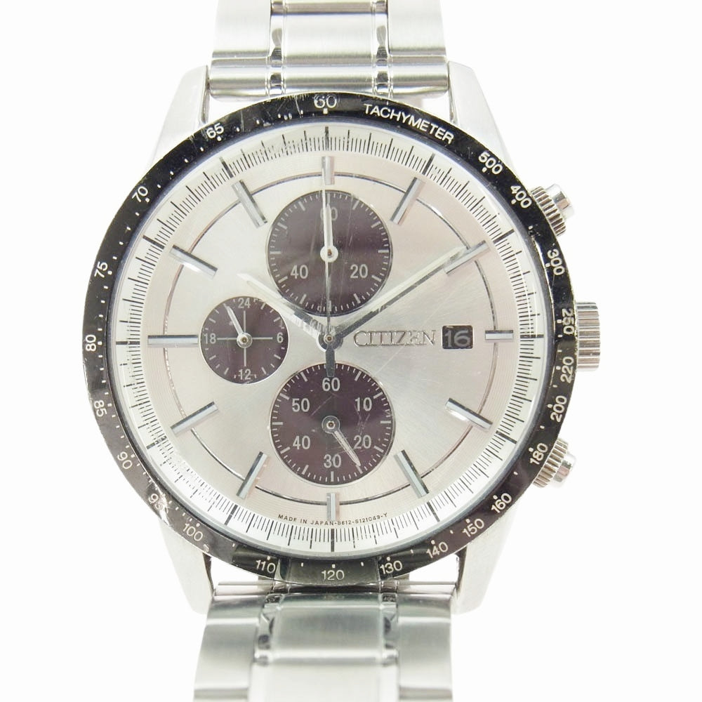 CITIZEN シチズン B612-S083451 ECO DRIVE エコドライブ ソーラー 腕時計 シルバー系【中古】