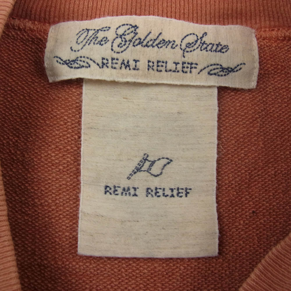 REMI RELIEF レミレリーフ ワイドシルエット スウェット トレーナー オレンジ系 L【中古】
