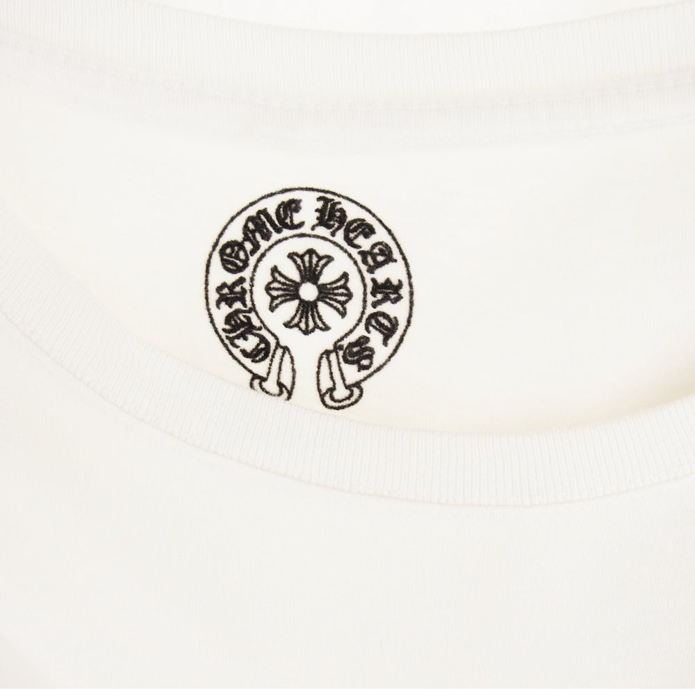 CHROME HEARTS クロムハーツ（原本無） CH T-SHRT ホースシュー バックスクロールラベル プリントTシャツ 半袖カットソー ホワイト系 M【中古】