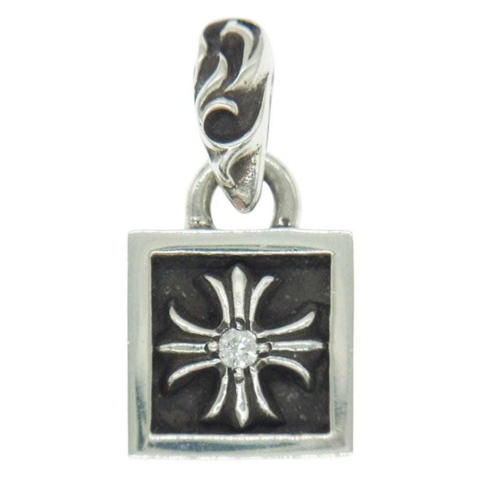 CHROME HEARTS クロムハーツ（原本有） FRAMED CH PLUS 1DIA フレームドCHプラスチャーム 1ダイヤ ペンダントトップ シルバー系【中古】