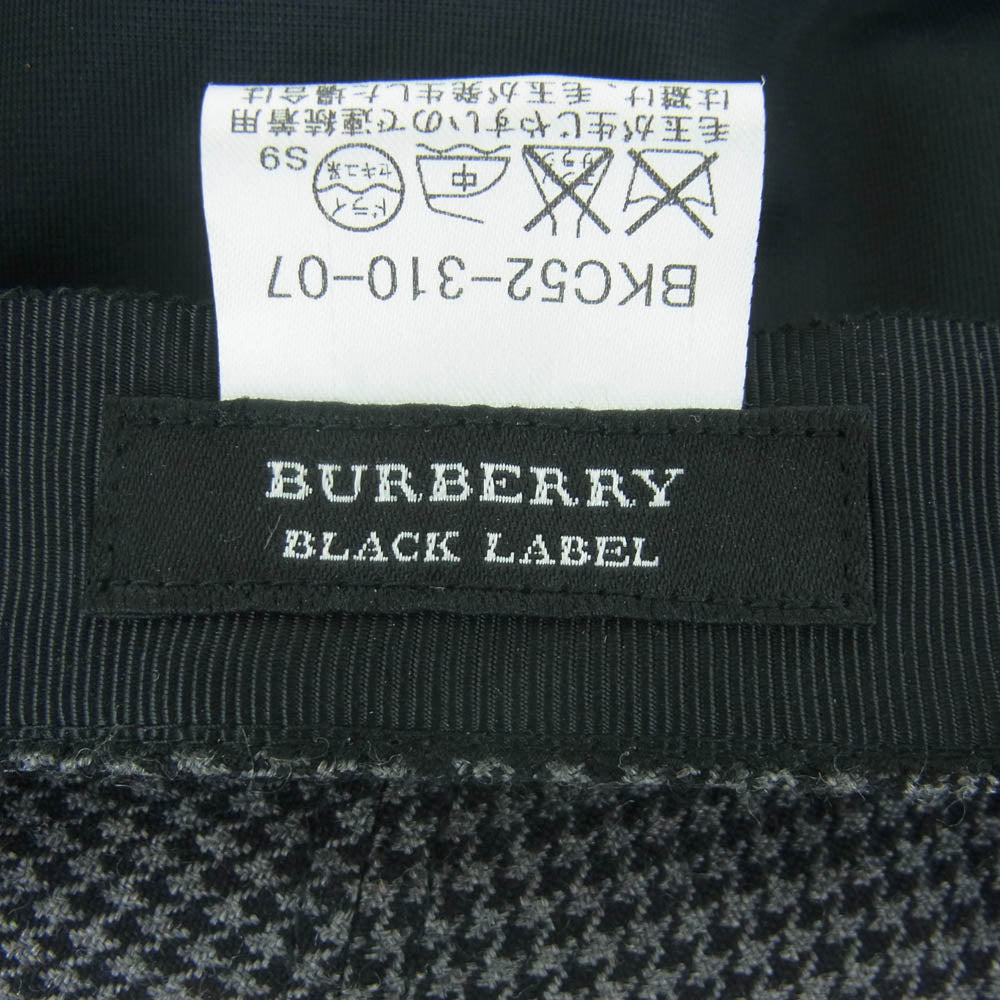 BURBERRY BLACK LABEL バーバリーブラックレーベル BKC52-310-07 千鳥格子 ハンチング キャップ 帽子 グレー系 ブラック系 サイズ表記なし【中古】