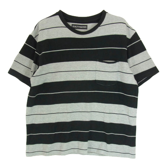 WACKO MARIA ワコマリア 23SS 23SS-WMT-SS01 STRIPED CREW NECK T-SHIRTS ボーダー Tシャツ ブラック系 L【中古】