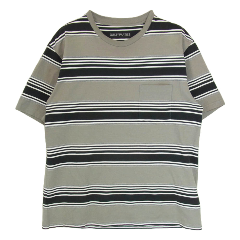WACKO MARIA ワコマリア 24SS 24SS-WMT-SS03 STRIPED CREW NECK T-SHIRT TYPE-3 ボーダー Tシャツ グレー系 L【中古】