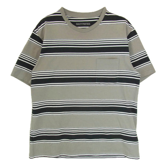 WACKO MARIA ワコマリア 24SS 24SS-WMT-SS03 STRIPED CREW NECK T-SHIRT TYPE-3 ボーダー Tシャツ グレー系 L【中古】