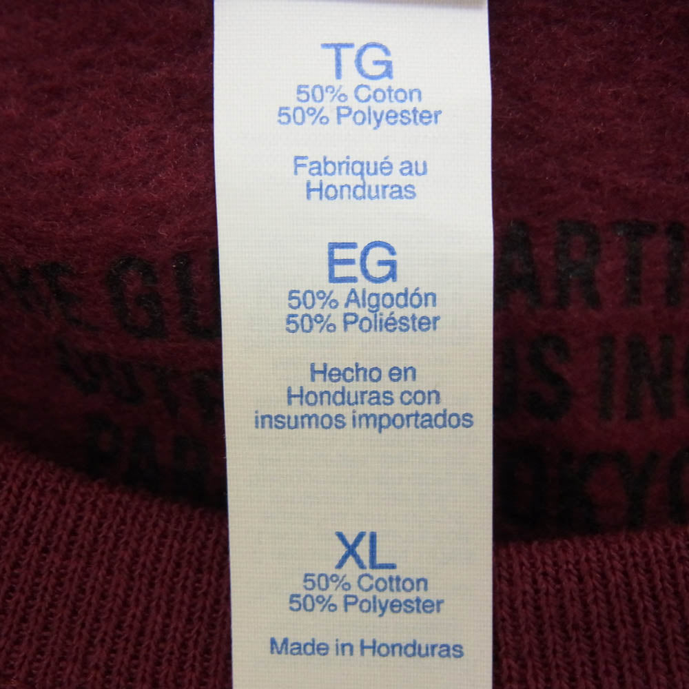 WACKO MARIA ワコマリア 21SS CHARGER RECORDS チャージャーレコード CREW NECK SWEAT SHIRT TYPE 3 クルーネック トレーナー スウェット シャツ エンジ系 XL【中古】