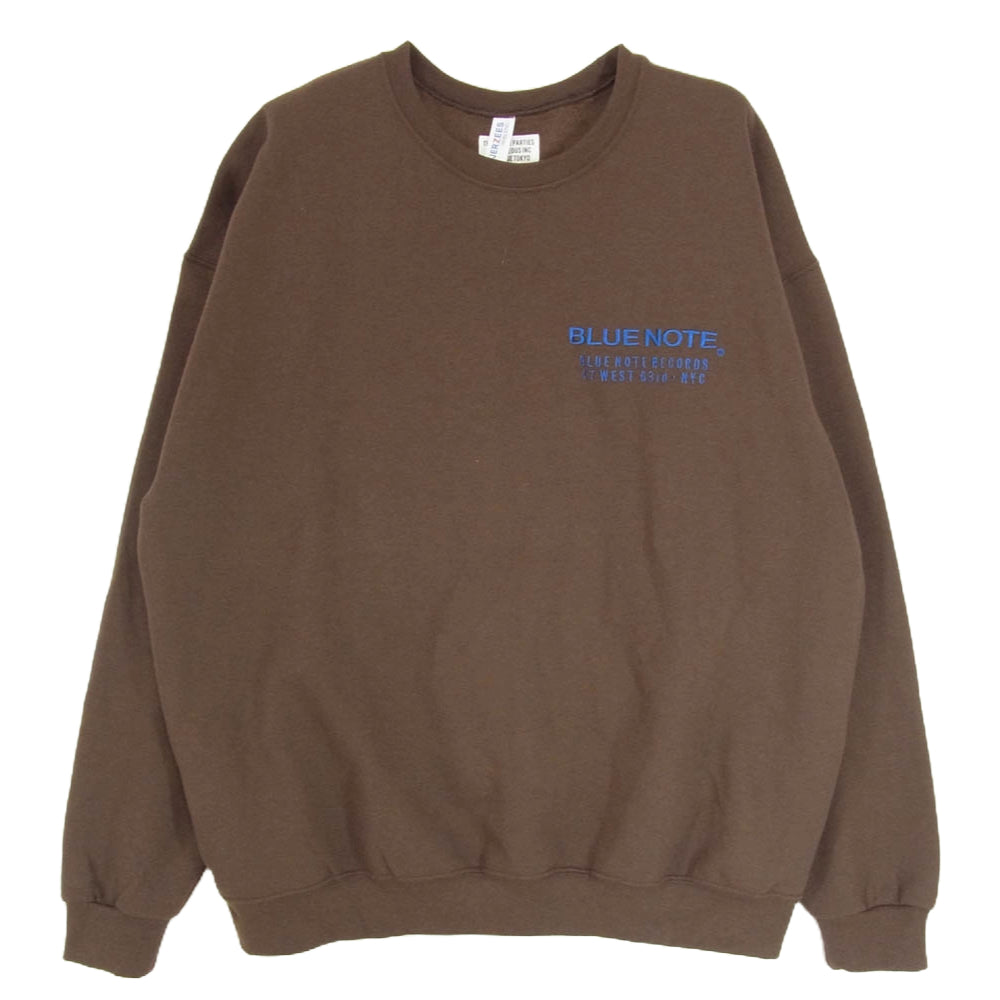 WACKO MARIA ワコマリア 23AW BLUE NOTE CREW NECK SWEAT SHIRT ブルーノート プリント スウェット トレーナー ブラウン系 XL【中古】