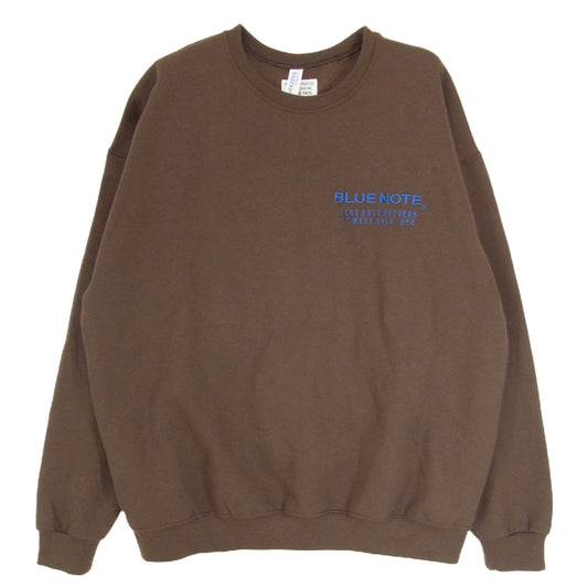WACKO MARIA ワコマリア 23AW BLUE NOTE CREW NECK SWEAT SHIRT ブルーノート プリント スウェット トレーナー ブラウン系 XL【中古】
