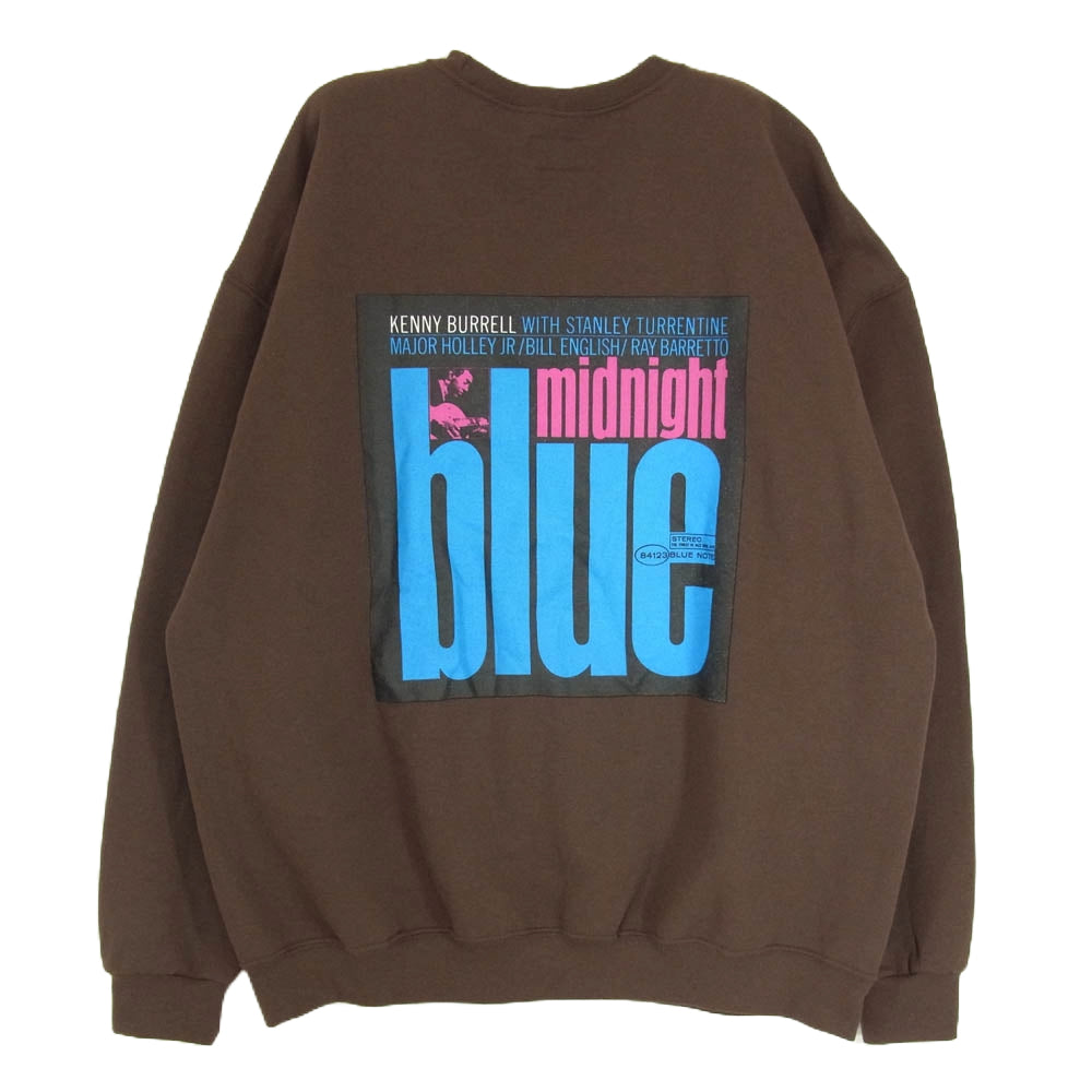 WACKO MARIA ワコマリア 23AW BLUE NOTE CREW NECK SWEAT SHIRT ブルーノート プリント スウェット トレーナー ブラウン系 XL【中古】