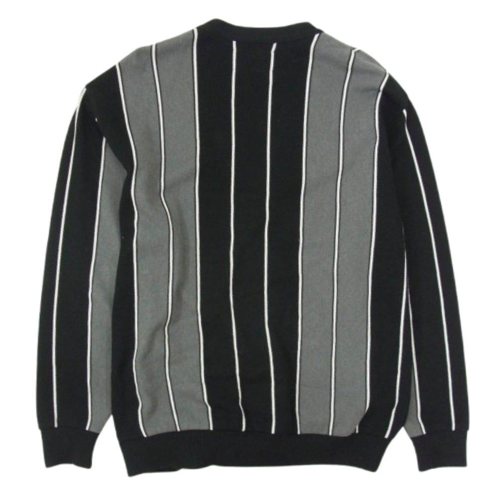 WACKO MARIA ワコマリア 23SS STRIPED KNIT JACQUARD CARDIGAN ストライプ ニット ジャガード カーディガン ブラック系 L【中古】