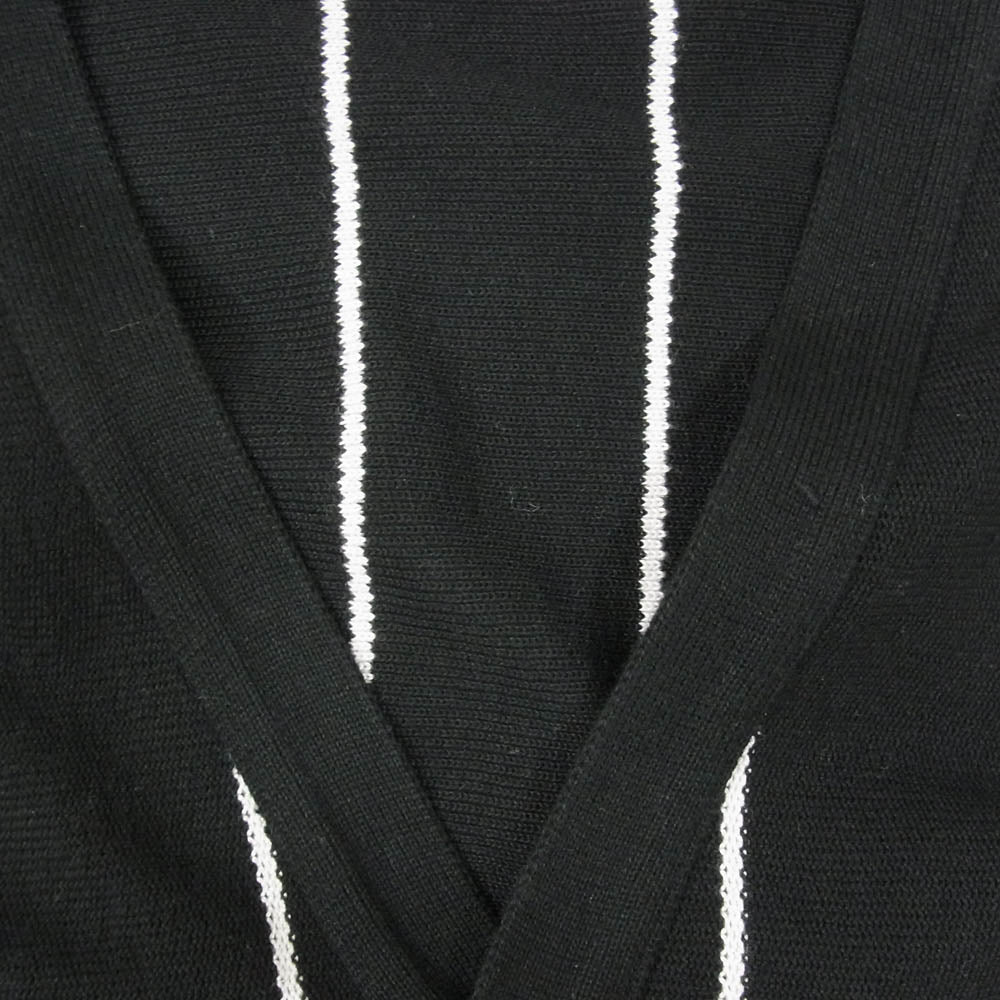 WACKO MARIA ワコマリア 23SS STRIPED KNIT JACQUARD CARDIGAN ストライプ ニット ジャガード カーディガン ブラック系 L【中古】