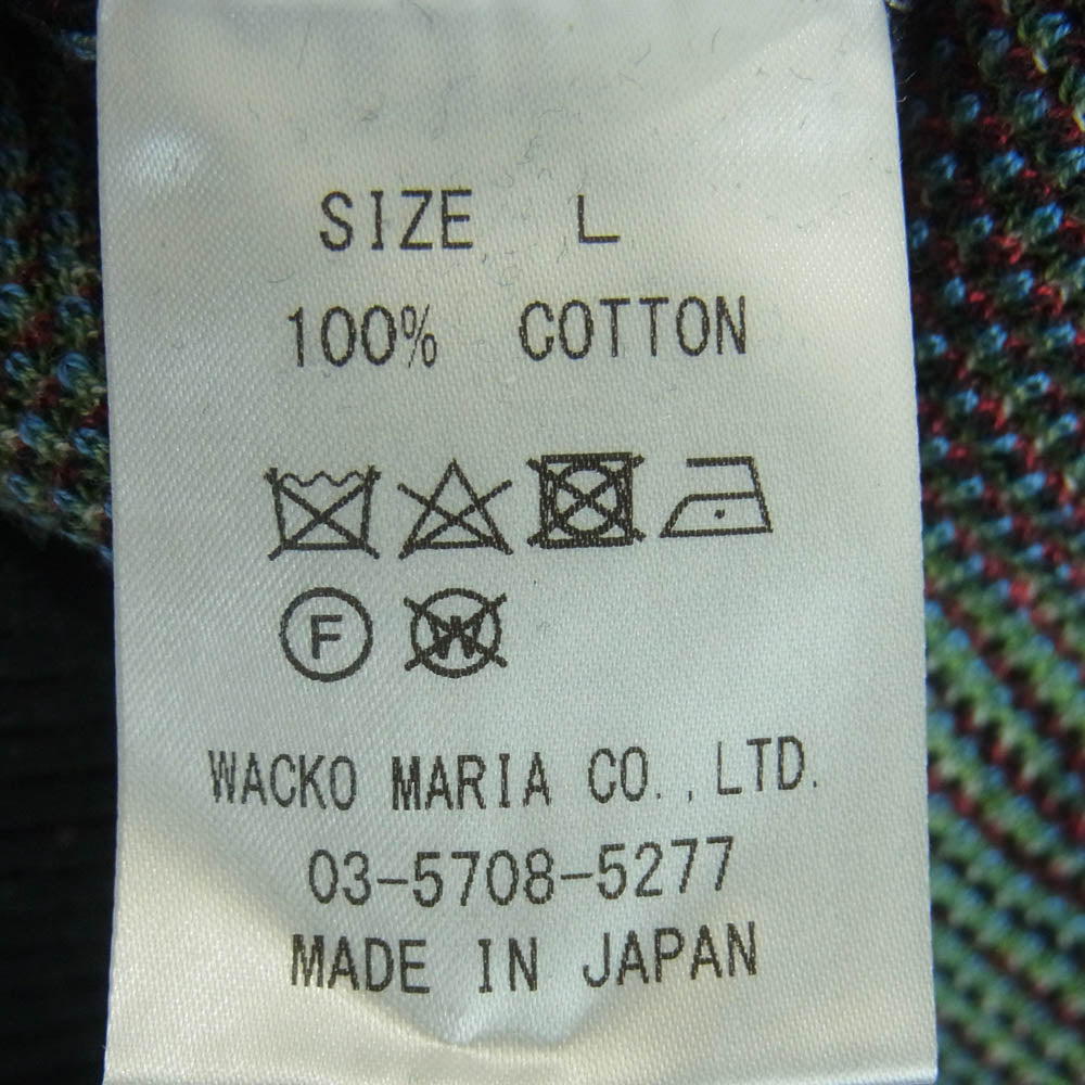 WACKO MARIA ワコマリア 22AW ROSE JACQUARD SWEATER ローズ ジャガード ニット セーター ブラック系 レッド系 ブルー系 L【中古】