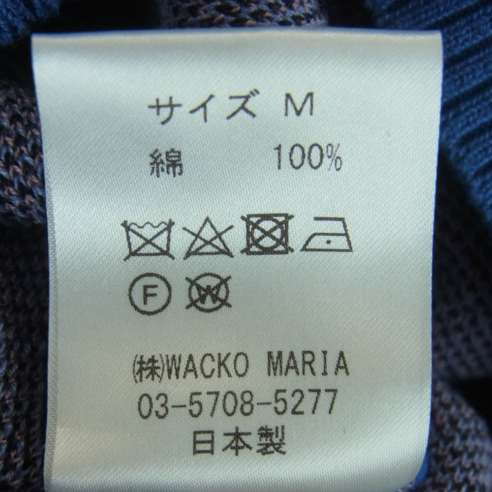 WACKO MARIA ワコマリア LEOPARD KNIT JACQUARD SWEATER レオパード ニット ジャガード セーター ブルー系 ピンク系 ブラック系 M【美品】【中古】