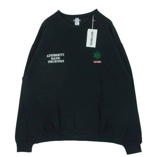 WACKO MARIA ワコマリア NMD-HIGHTIMES-WM-SS01 舐達磨 CREW NECK SWEAT SHIRT マリファナ クルーネック スウェット シャツ ブラック系 XL【新古品】【未使用】【中古】