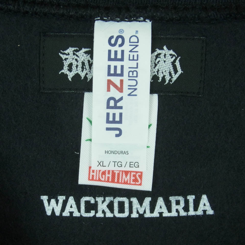 WACKO MARIA ワコマリア NMD-HIGHTIMES-WM-SS01 舐達磨 CREW NECK SWEAT SHIRT マリファナ クルーネック スウェット シャツ ブラック系 XL【新古品】【未使用】【中古】