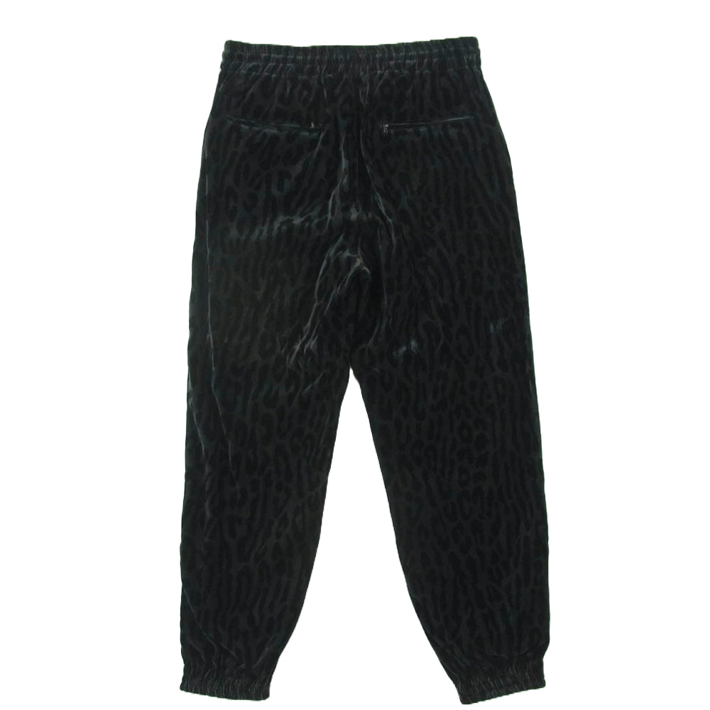 WACKO MARIA ワコマリア LEOPARD VELVET PANTS レオパード ベルベッド パンツ ブラック系 ダークグレー系 M【中古】