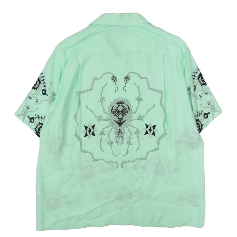 WACKO MARIA ワコマリア ×WOLF'S HEAD ウルフルズヘッド 23SS S/S HAWAIIAN SHIRT ハワイアン アロハ シャツ グリーン系 M【新古品】【未使用】【中古】