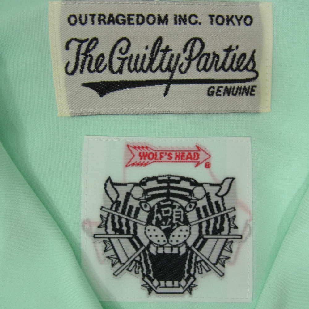 WACKO MARIA ワコマリア ×WOLF'S HEAD ウルフルズヘッド 23SS S/S HAWAIIAN SHIRT ハワイアン アロハ シャツ グリーン系 M【新古品】【未使用】【中古】