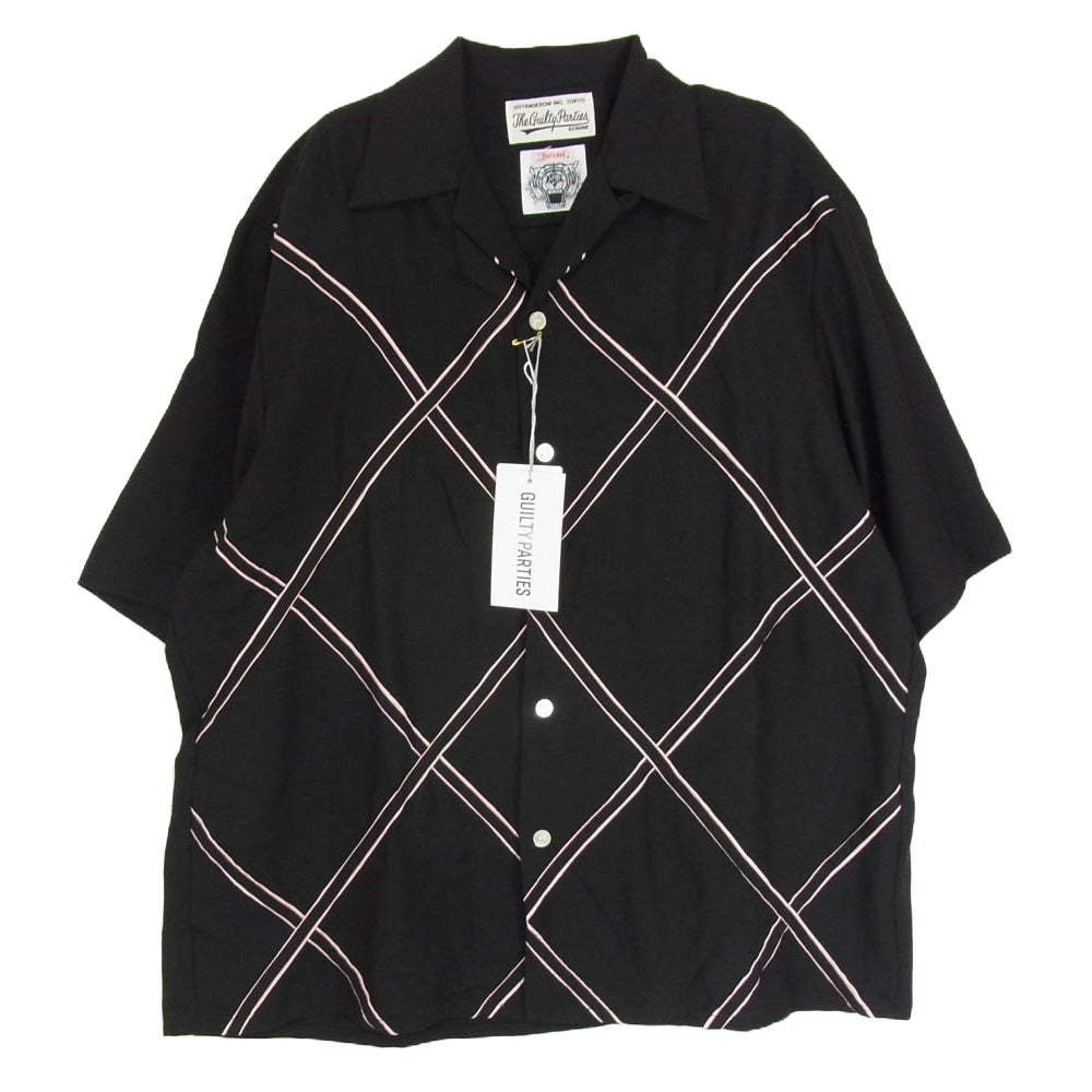 WACKO MARIA ワコマリア ×WOLF'S HEAD ウルフルズヘッド 24SS WOLFSHEAD-WM-OC09 50'S SHIRT S/S -TYPE 3 ハワイアン アロハ シャツ ブラック系 M【新古品】【未使用】【中古】