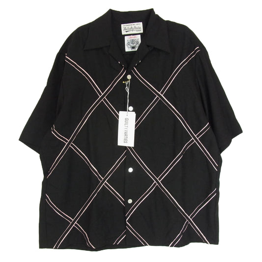 WACKO MARIA ワコマリア ×WOLF'S HEAD ウルフルズヘッド 24SS WOLFSHEAD-WM-OC09 50'S SHIRT S/S -TYPE 3 ハワイアン アロハ シャツ ブラック系 M【新古品】【未使用】【中古】