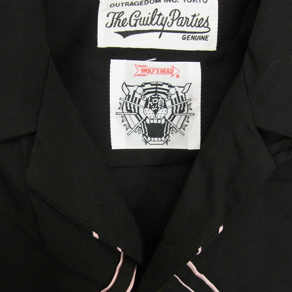 WACKO MARIA ワコマリア ×WOLF'S HEAD ウルフルズヘッド 24SS WOLFSHEAD-WM-OC09 50'S SHIRT S/S -TYPE 3 ハワイアン アロハ シャツ ブラック系 M【新古品】【未使用】【中古】