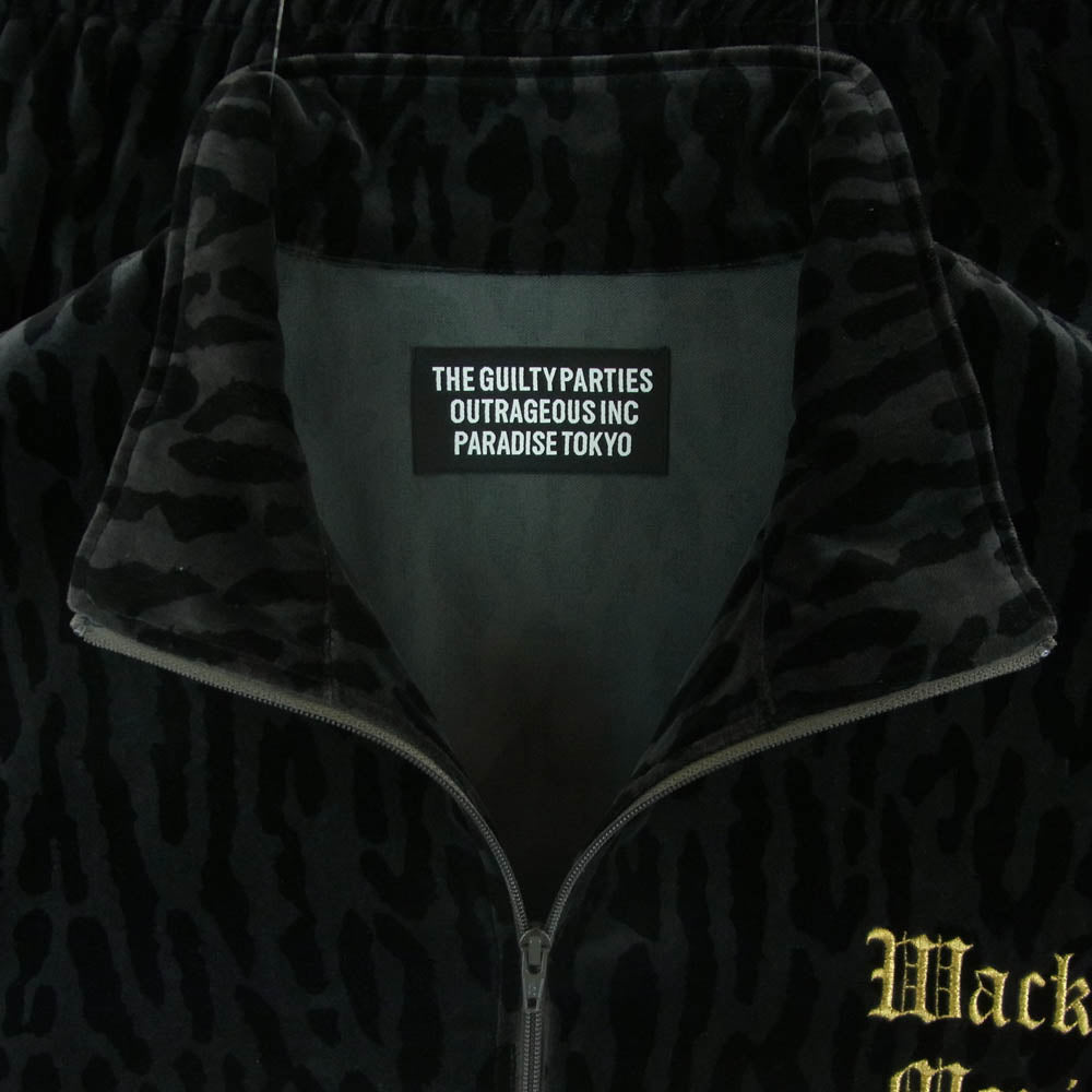 WACKO MARIA ワコマリア LEOPARD VELVET JACKET レオパード ベルベッド ジャケット ブラック系 ダークグレー系 M【中古】