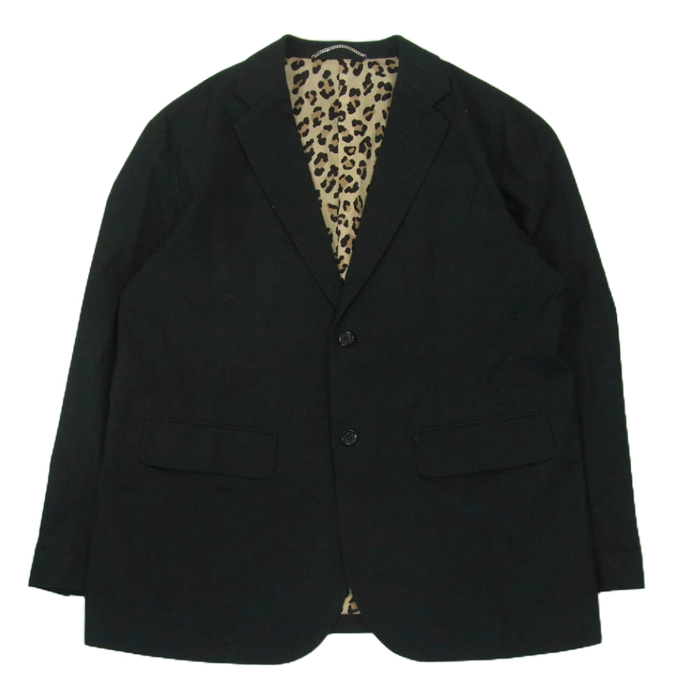 WACKO MARIA ワコマリア UNCONSTRUCTED JACKET アンコンストラクテッド 裏地レオパード柄 テーラード ジャケット ブラック系 L【中古】