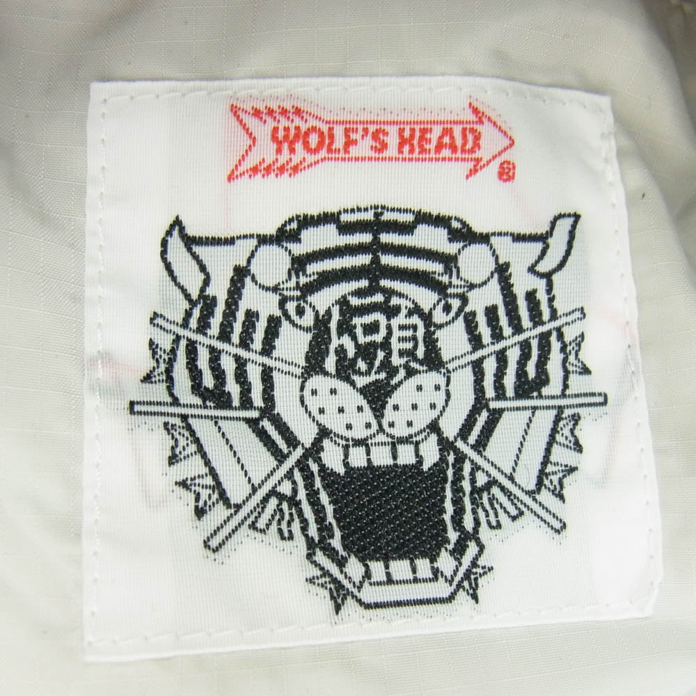 WACKO MARIA ワコマリア × WOLF'S HEAD ウルフズヘッド WOLFSHEAD-WM-BL08 スパイダーウェブ柄 スカジャン ジャケット ホワイト系 M【中古】