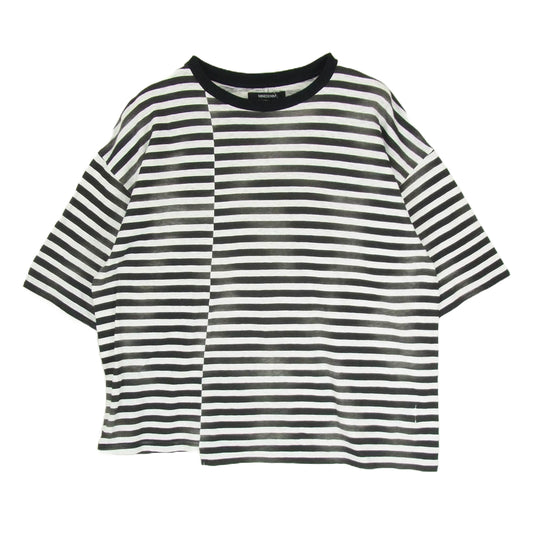 MINEDENIM マインデニム 2306-6001-07-L2 ドッキング  ボーダー かすれ 半袖  Tシャツ ブラック系 L【中古】