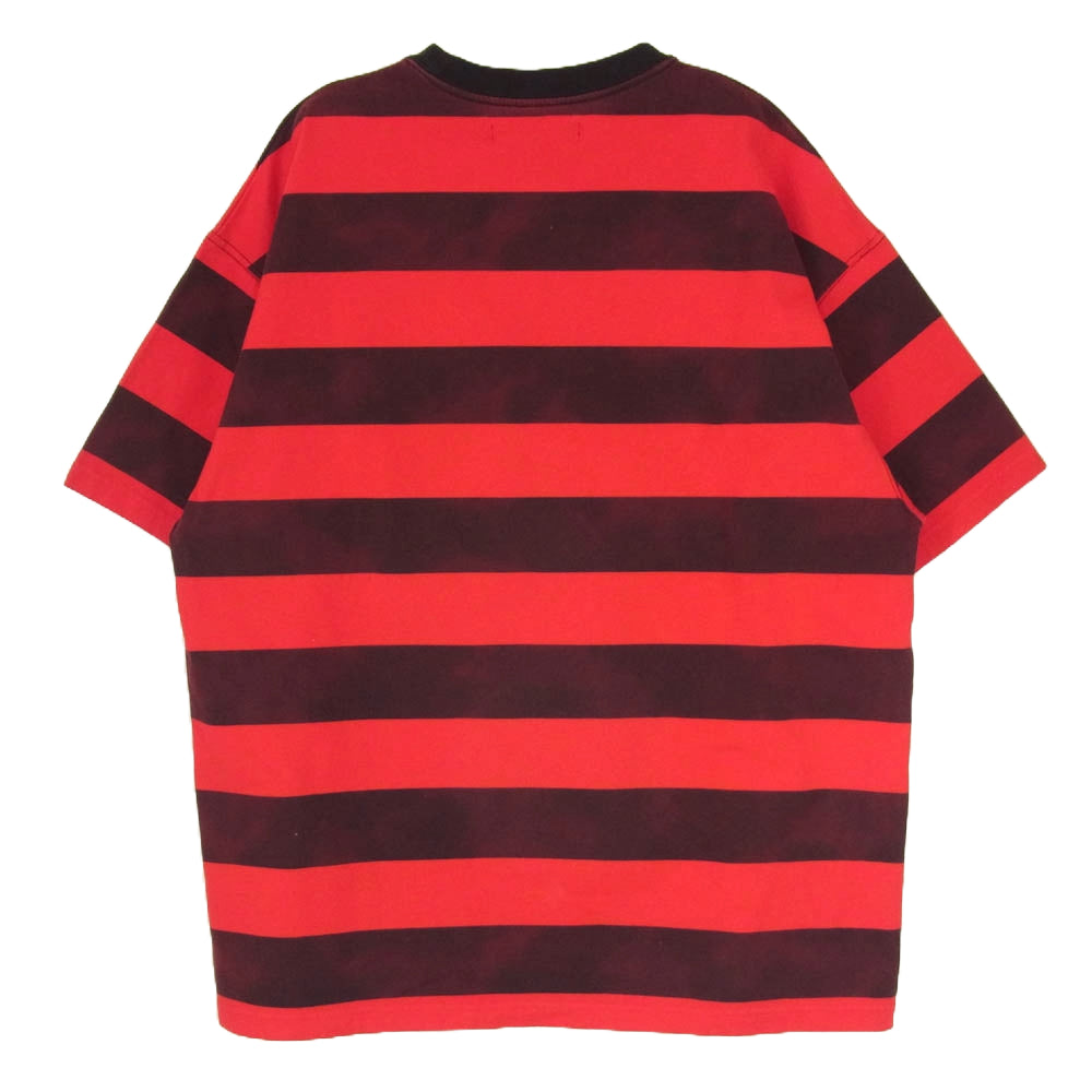 MINEDENIM マインデニム 2305-6001-17M2 Hazy Bold Border かすれ ボーダー 半袖 Tシャツ レッド系 M【中古】