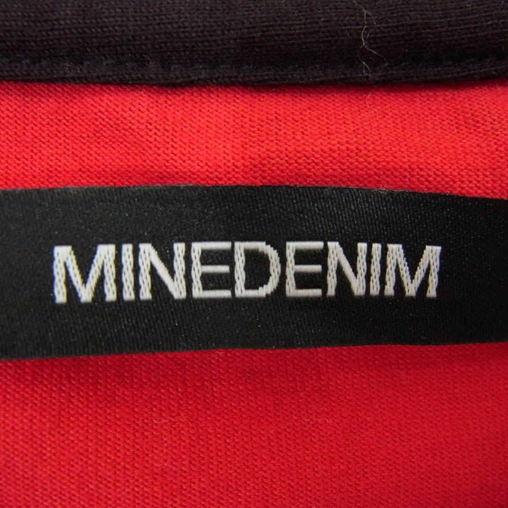 MINEDENIM マインデニム 2305-6001-17M2 Hazy Bold Border かすれ ボーダー 半袖 Tシャツ レッド系 M【中古】