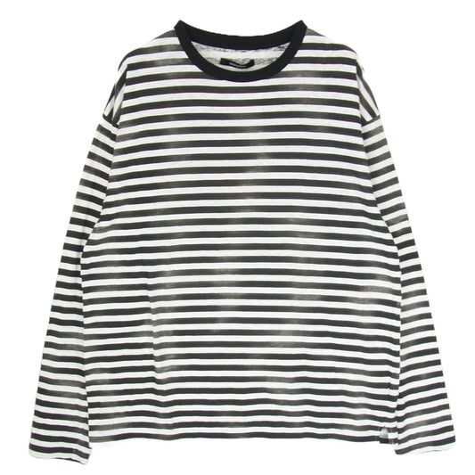 MINEDENIM マインデニム 2309-6002-07xl2 Hazy Border ボーダー かすれ 長袖 Tシャツ カットソー ブラック系 XL【中古】