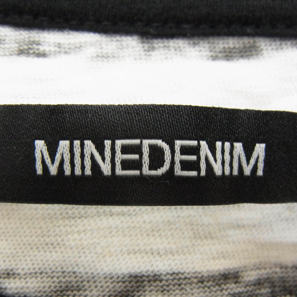 MINEDENIM マインデニム 2309-6002-07xl2 Hazy Border ボーダー かすれ 長袖 Tシャツ カットソー ブラック系 XL【中古】
