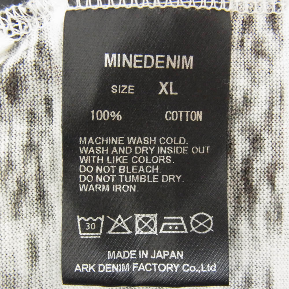 MINEDENIM マインデニム 2309-6002-07xl2 Hazy Border ボーダー かすれ 長袖 Tシャツ カットソー ブラック系 XL【中古】