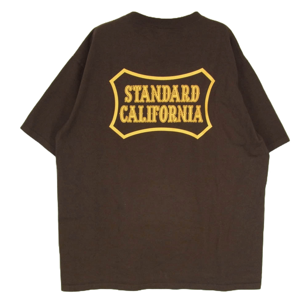 STANDARD CALIFORNIA スタンダードカリフォルニア HEAVY-T ロゴ 半袖 カットソー Tシャツ ブラウン ブラウン系 XL【中古】