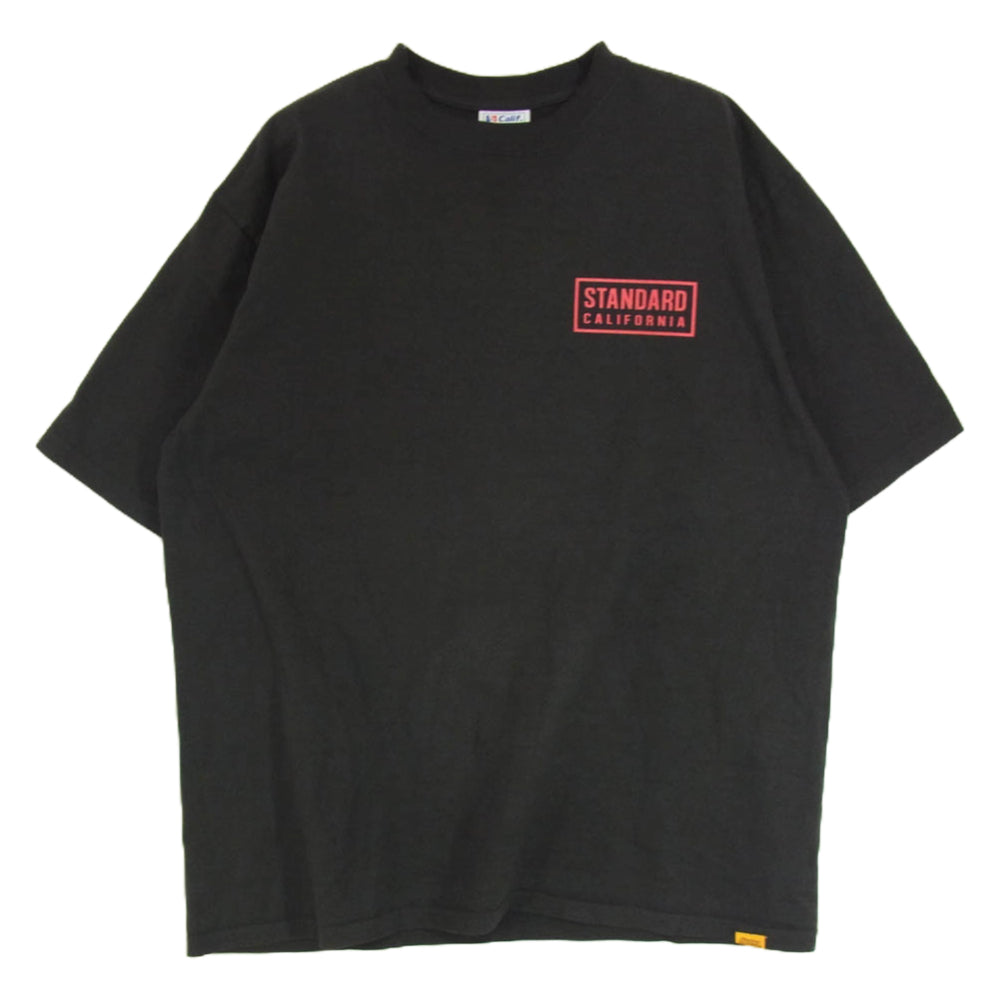 STANDARD CALIFORNIA スタンダードカリフォルニア HEAVY-T ロゴ 半袖 カットソー Tシャツ ブラック系 XL【中古】