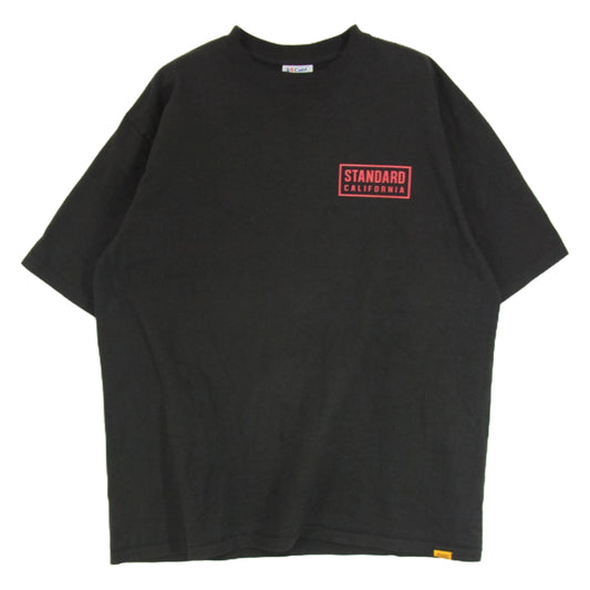 STANDARD CALIFORNIA スタンダードカリフォルニア HEAVY-T ロゴ 半袖 カットソー Tシャツ ブラック系 XL【中古】