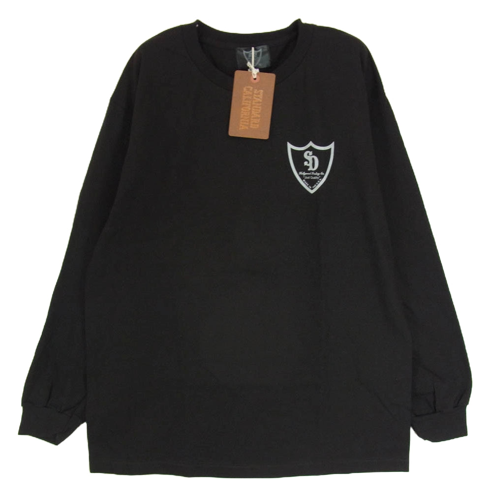 STANDARD CALIFORNIA スタンダードカリフォルニア ×HTC SD LOGO LS 長袖 Tシャツ ロングスリーブ カットソー ブラック系 L【新古品】【未使用】【中古】