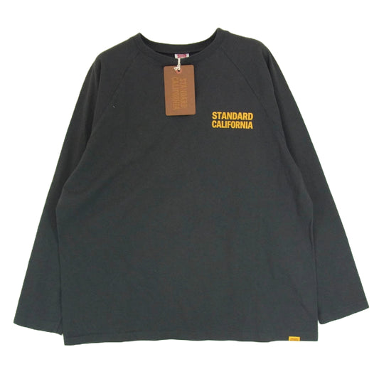 STANDARD CALIFORNIA スタンダードカリフォルニア SD US COTTON LOGO BASEBALL T ベースボール ロングスリーブ カットソー 長袖 Tシャツ ブラック系 XL【極上美品】【中古】