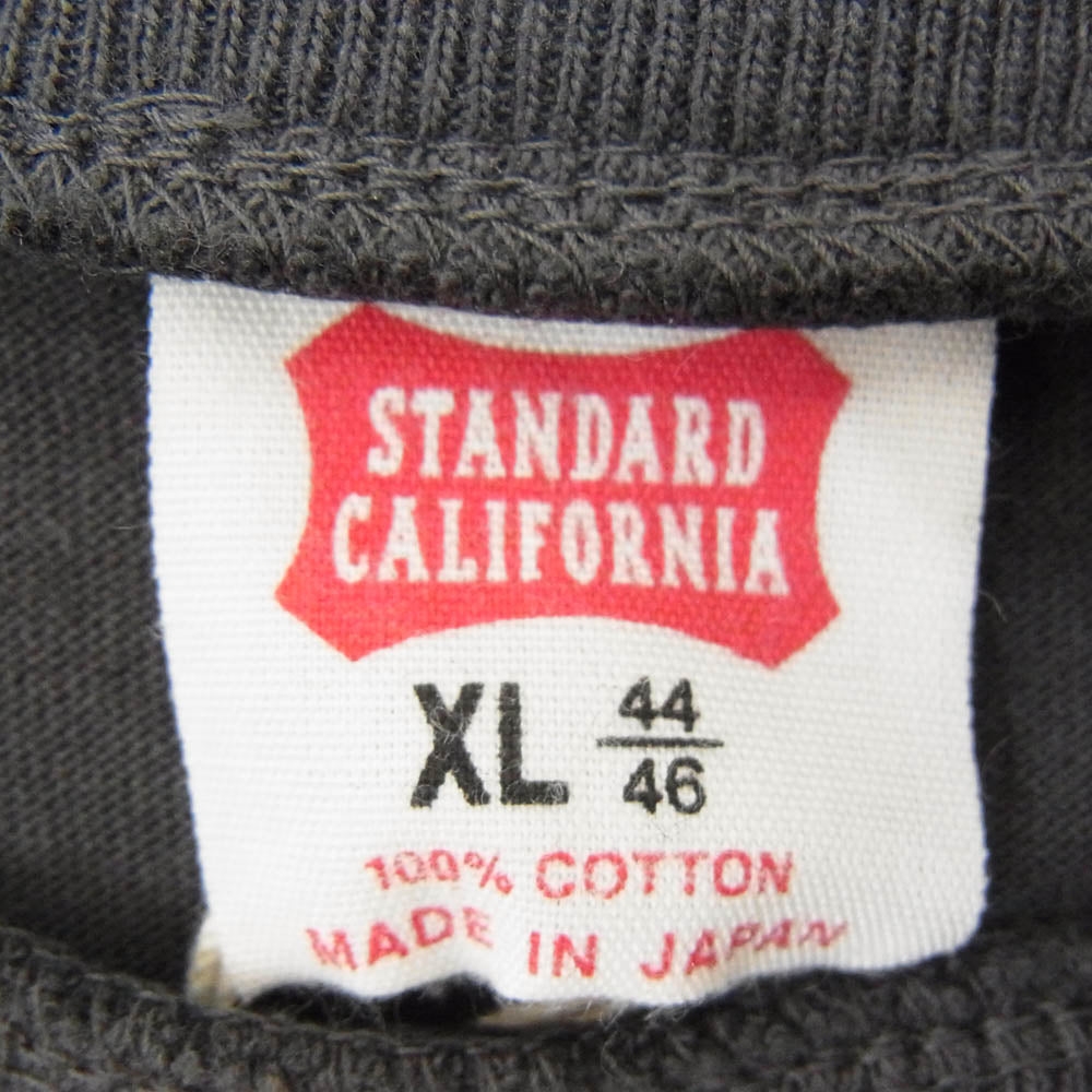 STANDARD CALIFORNIA スタンダードカリフォルニア SD US COTTON LOGO BASEBALL T ベースボール ロングスリーブ カットソー 長袖 Tシャツ ブラック系 XL【極上美品】【中古】