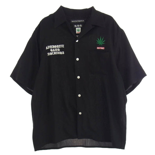 WACKO MARIA ワコマリア 舐達磨 HIGHTIMES ハイタイムズ 半袖 シャツ ブラック系 M【美品】【中古】