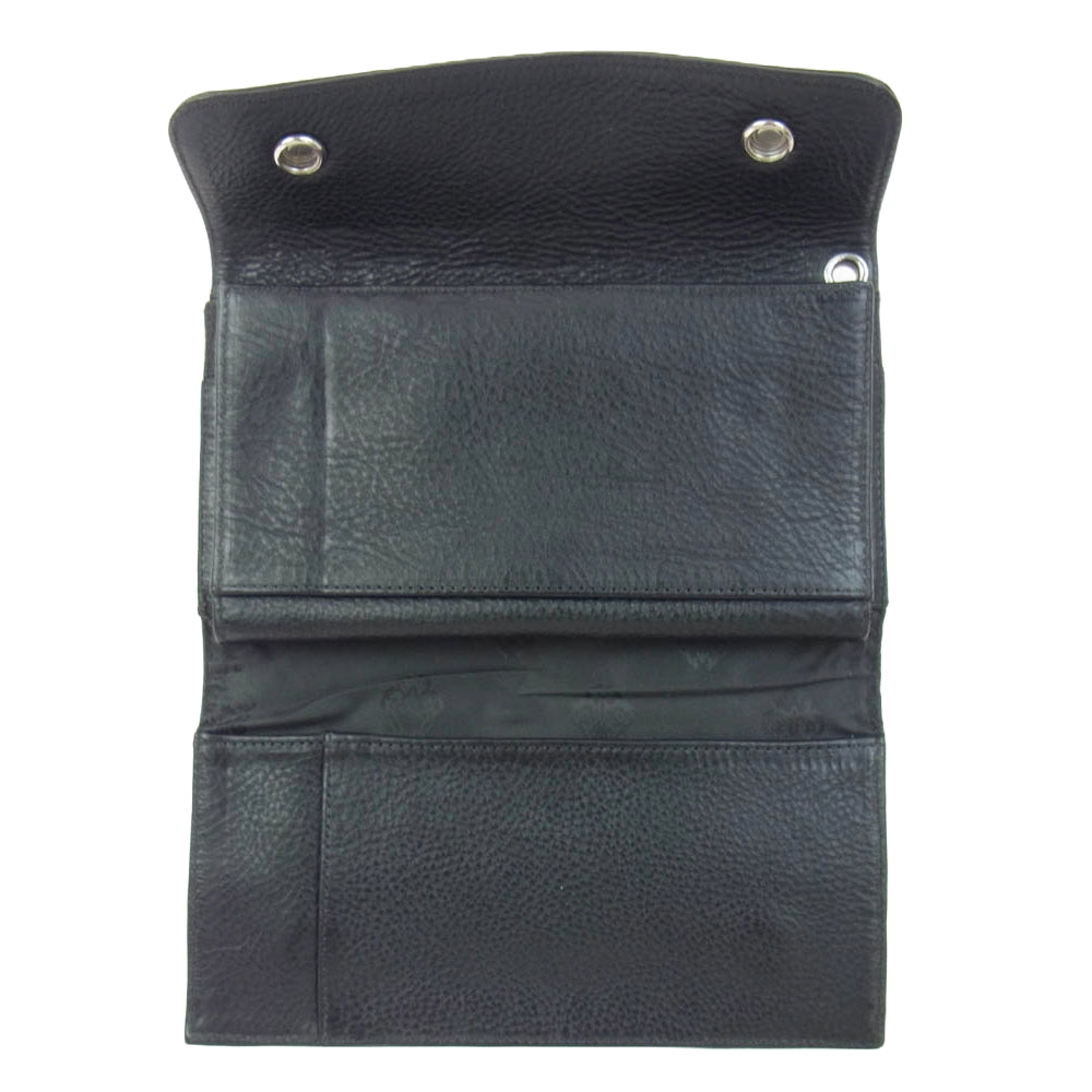 CHROME HEARTS クロムハーツ（原本無） WAVE WALLET ウェーブウォレットBSフレアボタン ブラック系【中古】