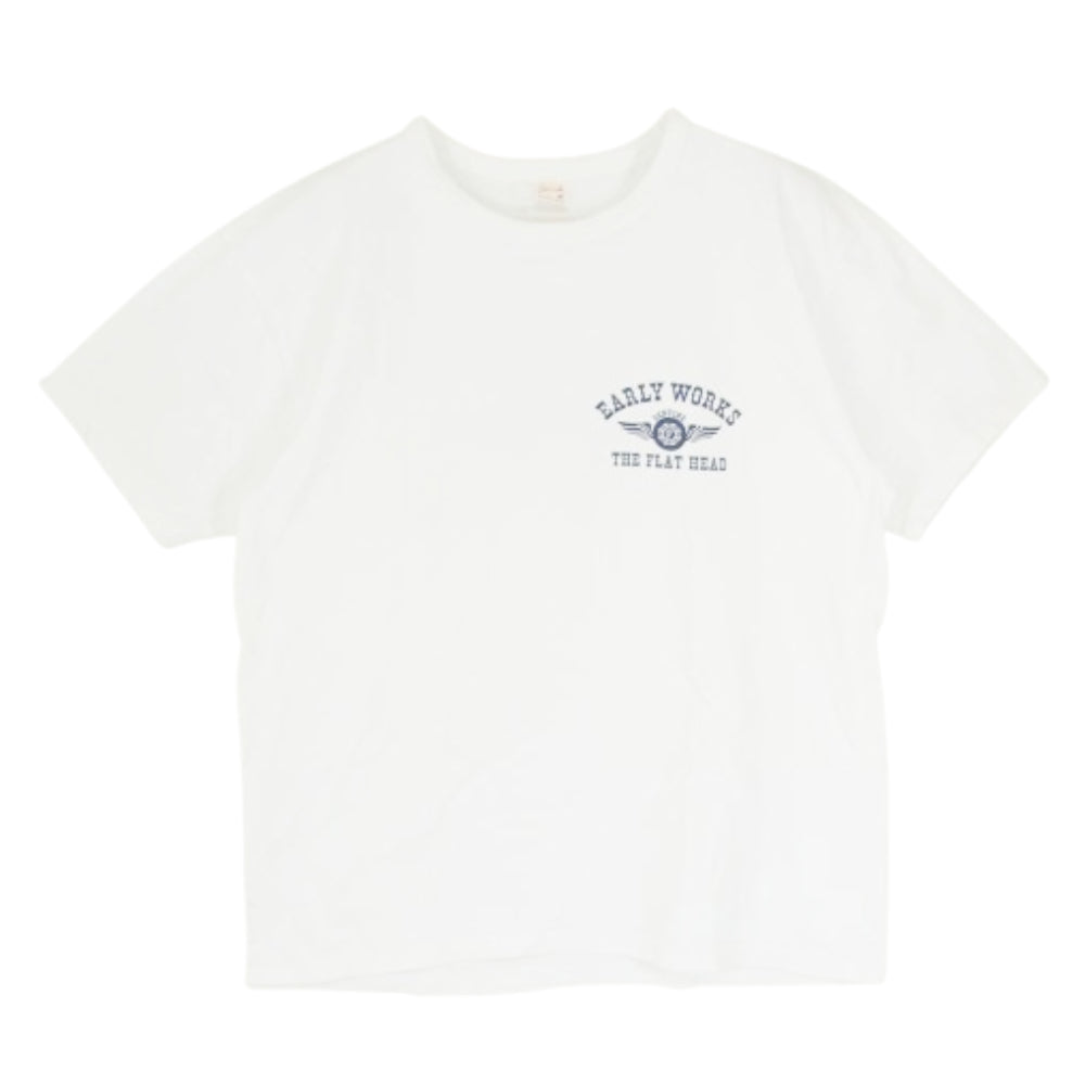 THE FLAT HEAD ザフラットヘッド EARLY WORKS 半袖 クルーネック 丸首 ショートスリーブ Tシャツ ホワイト系 42【中古】