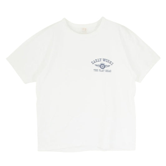THE FLAT HEAD ザフラットヘッド EARLY WORKS 半袖 クルーネック 丸首 ショートスリーブ Tシャツ ホワイト系 42【中古】