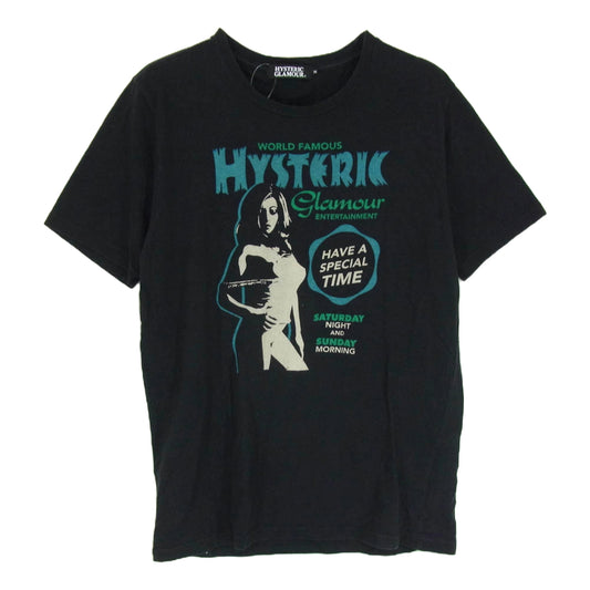 HYSTERIC GLAMOUR ヒステリックグラマー ガール フロント プリント 半袖 Tシャツ ブラック系 M【中古】