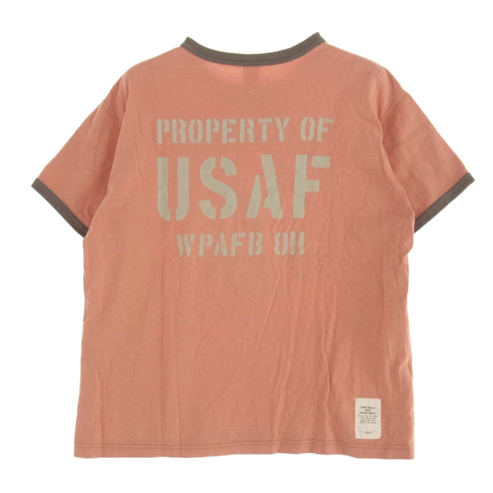 The REAL McCOY'S ザリアルマッコイズ TOY'S MCCOY トイズマッコイ US AIR FORCE ピンク 半袖 Tシャツ ピンク系 L【中古】